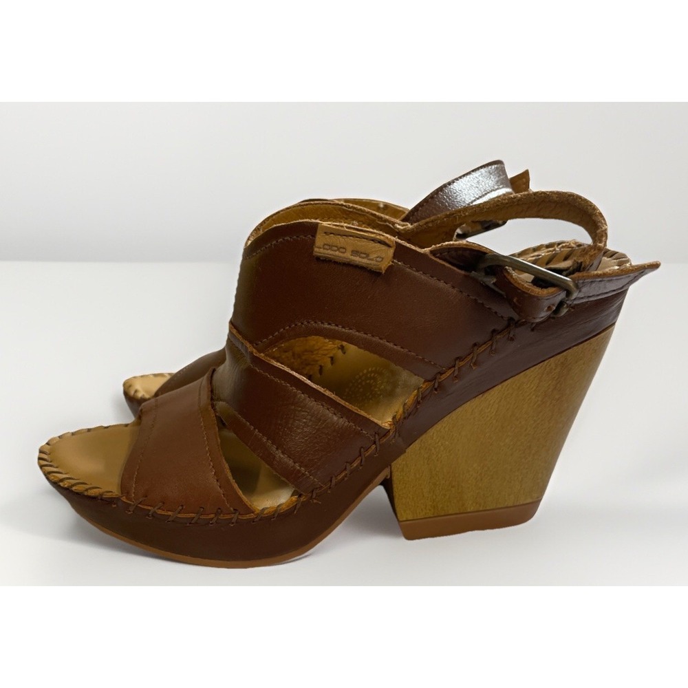 Lobo Solo Leather Platform Susa Sandals 3411 Brown NNB Women's Size 6.5‎ - Picture 5 of 13
